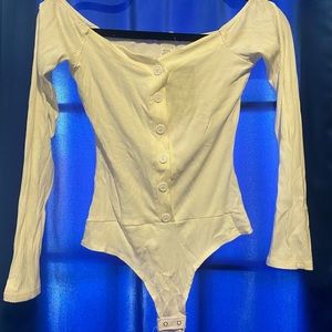 Off the shoulder bodysuit- Ivory (M)